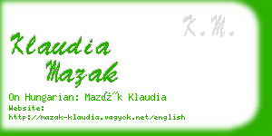 klaudia mazak business card